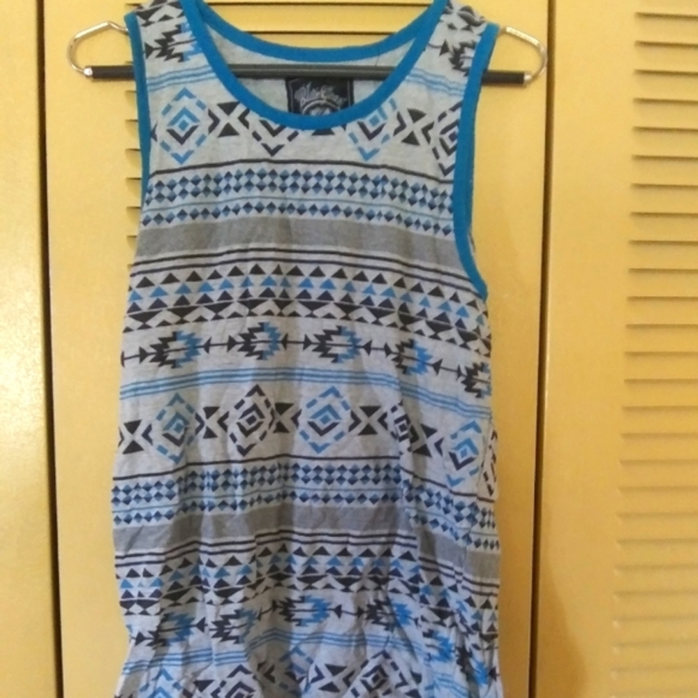 Blue gear tank top
